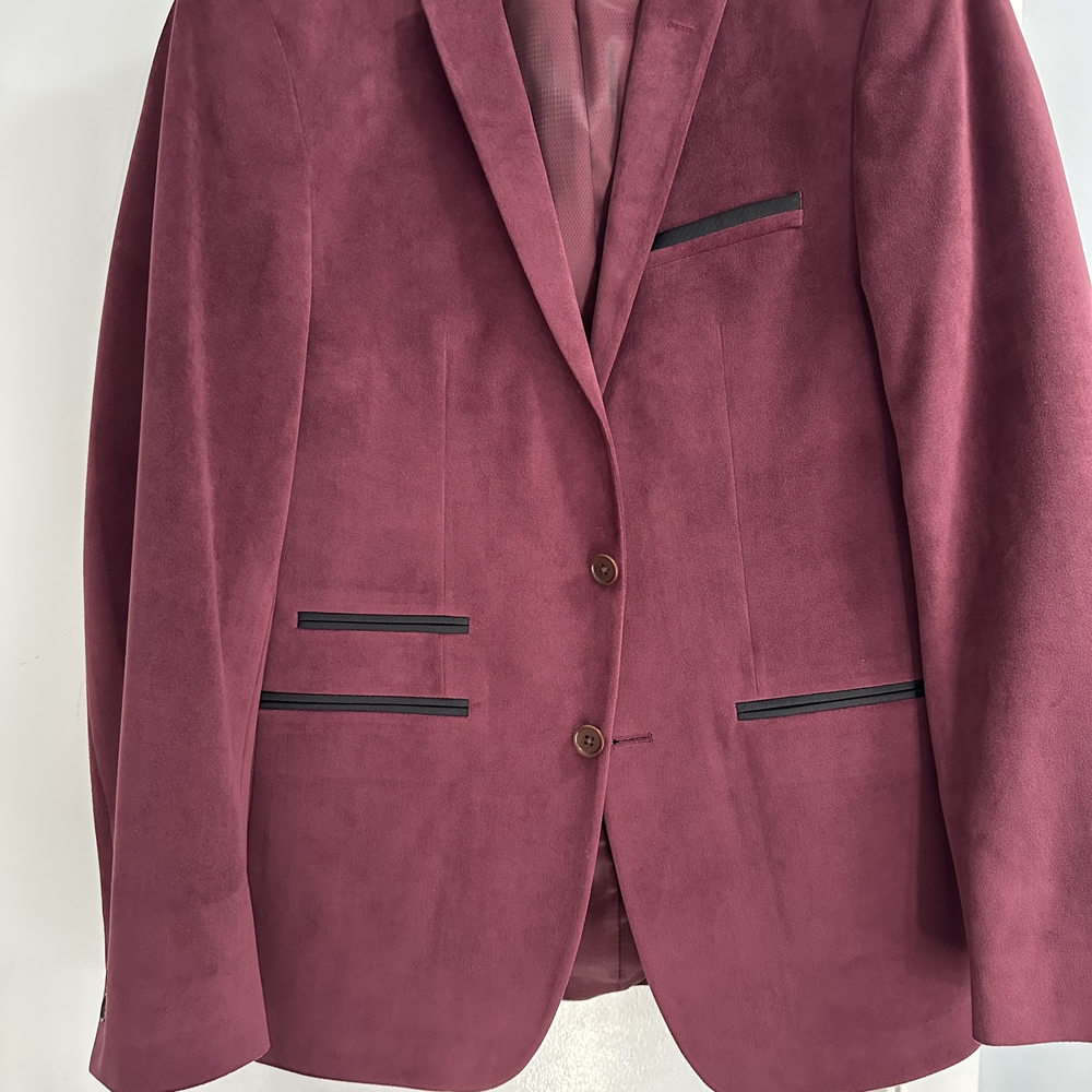 Andrew Fezza Red Sport Coat Velvet Blazer